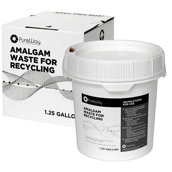 PureWay Amalgam Waste Bucket Container 1.25 gallon