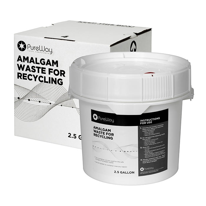 PureWay Amalgam Waste Bucket Container 2.5 gallon